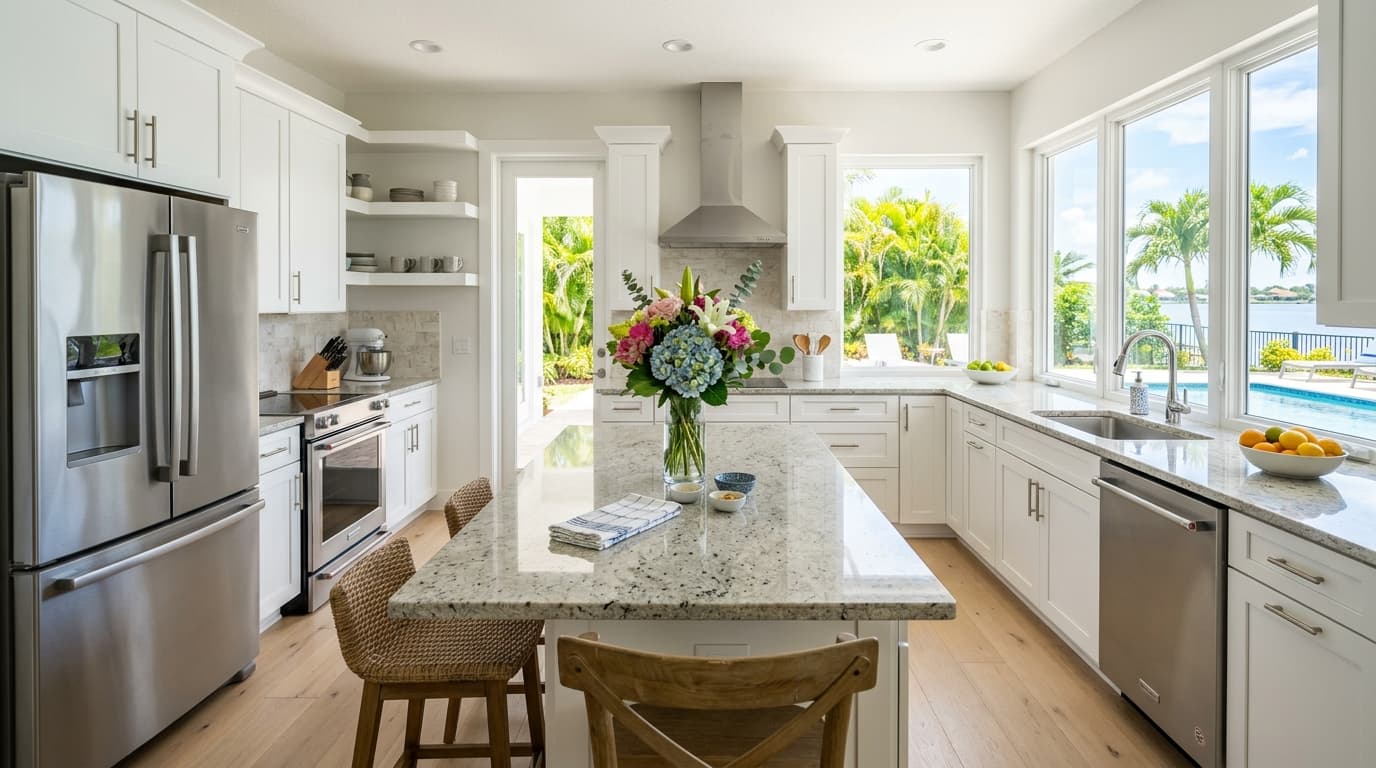 Spotless kitchen after Airbnb turnover in Kissimmee vacation rental